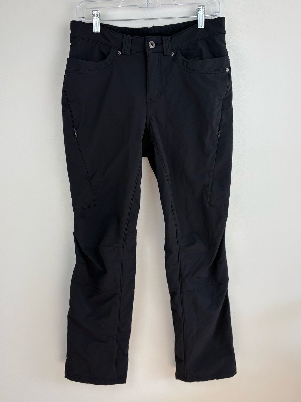 Duluth Trading Co Black Straight-Leg Fleece Performance Pants Medium EUC Granola - Picture 1 of 13